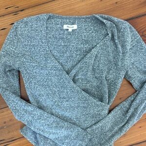 Madewell Heather Gray Wrap Top